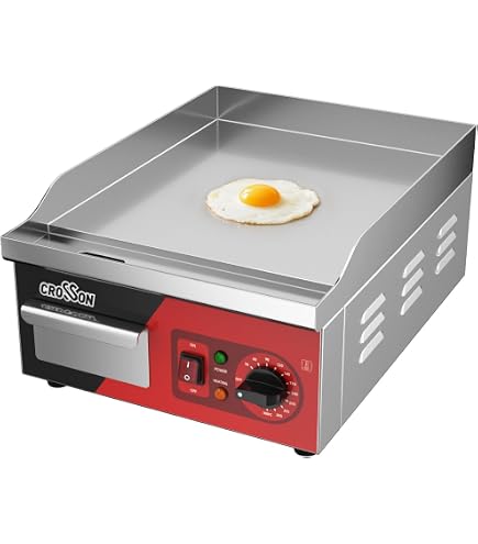 Piastra Elettrica In Ceramica 20" &ndash; Extra Large Per Pancake, Uova E Hamburger &ndash; Rosa 1500W