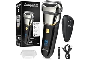 ‎AMURHEY Rasierer Herren Elektrischer mit 3 Flexiblen Klingen & Reiseetui, Elektrorasierer Rasierapparat mit Präzisionstrimmer, Nass/Trocken-Rasierer, 99 Min Laufzeit, LED Anzeige, Geschenke für Männer
