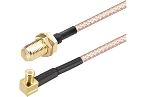 Oiyagai 2 Piezas de Cable Jumper RG316 de 30cm/11,8" SMA Hembra a MCX Macho en Ángulo Recto Adaptador de Cable Coaxial