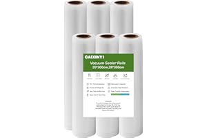 CAIXINYI Sacs sous vide 3 rouleaux 20 x 300 cm + 3 rouleaux 28 x 300 cm sacs sous vide, film sous vide professionnel, sacs sous vide pour aliments, machine à emballer sous vide résistant à l'ébullition