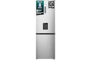 Hisense RB3N300NMCC Kühl-Gefrierkombination/Freistehend/EEK: C /39dB/304 Liter/Total No Frost/Wasserspender/Tür Alarm/LED Display/Weinregal/Türanschlag wechselbar/HxBxT:186x59,5x59 cm/Grau