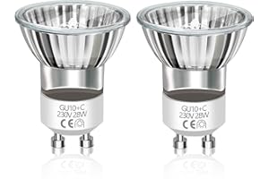 Caldarax Mini GU10 Halogen Bulbs 28W, Dimmable MR11 Spotlight Bulbs, 230V GU10 Lava Lamp Bulb, 330LM Warm White 2800K Reflector Bulb for Lava Lamps, 2 Pack