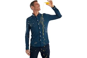 Sepiia Antiarrugas Antimanchas Antiolores Transpirable Entalle Medium Camisa Casual para Hombre