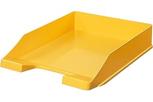 ‎HANLESI HAN Briefablage KLASSIK, 10 STÜCK, hochwertige, stapelbare Ablage, Briefkorb, Papierhalter, bis Format A4–C4, 1027-X-15 , gelb