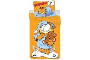 BrandMac Garfield Reversible Duvet Cover, 80 x 80 cm + 135 x 200 cm, Blue