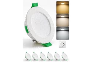 HOMEOW Inbyggda LED-strålkastare för Gipsskivor Dimmbara 4W, Håldiameter 55-68mm, 29mm Ultratunna, IP44 Tak-LED-strålkastare