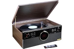 Technaxx Germany DAB Bluetooth V5.0 Skivspelare Digitalisering Vinylspelare Kassetter CD-skivor Radio Funktion AUX RCA Stereohögtalare TX-137
