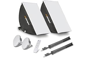 Walimex pro 2 x softbox 40 x 60 cm 60 W Bi Color LED I wydajne światło ciągłe w zestawie 2 x statyw, 2 x dyfuzor i pilot zdalnego sterowania I temperatura barwowa 3000 – 6000 K I do profesjonalnych