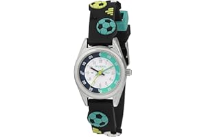 Tikkers Kids Time Teacher 3D Navy Football Silicone Strap Analogue Watch