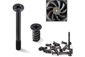 TXXATX 40 Stück PC Gehäuse Schrauben Flacher Kopf PC Lüfter Schrauben Kohlenstoffstahl Computer Gehäuse Ventilatorschrauben Set Schwarz Lüfterschrauben für Gehäuse Lüfter Mainboard Halter