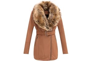 BELLIVERA Trench da donna Donna Autunno Abbigliamento Inverno Trendy Giacca lunga in ecopelle
