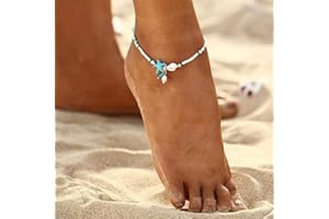 Yean Seashell Cheville Turquoise Starfish Cheville Bracelet Perles Pied Chaîne Bijoux pour Femmes Et Filles