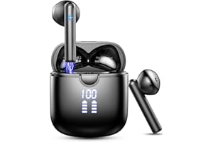 QXQ Cuffie Bluetooth, Auricolari Bluetooth 5.3 Stereo HiFi, 40 Ore Cuffie Wireless In Ear ENC Cancellazione Rumore e 4 Mic, IP7 Impermeabile Cuffiette Bluetooth, Cuffie Senza Fili con USB-C, LED Display