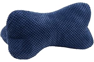 ‎QUANTUM INTERIOR BY MAXLAND Leseknochen, Lesekissen, Nackenrolle Nackenkissen aus Cord,Stützkissen, Reisekissen mit Struktur,Formkissen,Buchauflage, Flexible Stütze für Bücher, E-Books oder Tablets-18x35cm (Navy Blau)