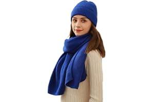 WINMANY Donne Inverno Maglia Cappello Sciarpa Set Leopard Beanie Cappello Scaldacollo Cappellino Sci