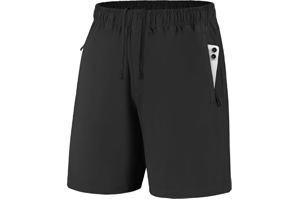 JOVCOVL Sportshorts för män, korta, snabbtorkande, lätta, ventilerande med dragkedjefickor, träningsbyxor för fitness, jogging