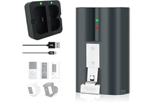 LHPHEIX Battery for Ring Doorbell 2/3/4/3Plus,6040mAh Quick Release Battery and Charger Hub for Stick Up Cam battery (2nd/3 Gen),Spotlight Camera,Solar Floodlight,Peephole Cam (Battery 1Pcs + Charger)