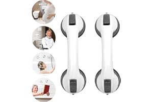 TZEKING 2 Pezzi Maniglie Doccia Ventosa,Maniglia Doccia Anziani Ventosa,Maniglie di ausilio per il bagno,Disabili Sicurezza Maniglia con Ventosa per Bagno Bambini e Anziani