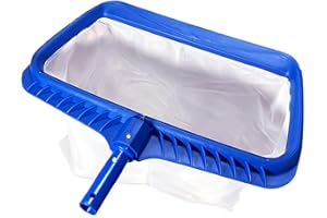ZQTWJ Pool Kescher,Teichkescher Feinmaschig Algen,Professionellen Poolkescher,Poolkescher Feinmaschig,Poolreinigung Bodenkescher Mit Aluminiumrahmen,Schwimmbad Skimmer Netz, (Blue)