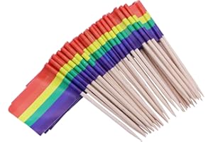 Bandiere ultnice alla fine corsa di scelta di mini per stocher a bandiera di aperitivo di frutta di bastoni per cocktail party, Set di 100 – Arcobaleno