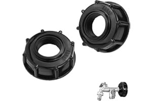 SLshiBo 2 unidades IBC adaptador tapa s60x6 a rosca interior de 1 pulgada IBC Container Accesorios Adaptador Tapa Tapa IBC Depósito de agua Adaptador Apto para tanque de agua de 1000L