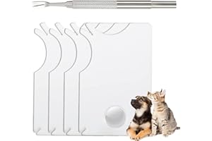 VIOJRLLY Strumenti per Rimuovere le Zecche, Carte di Rimozione Zecche 4 PCS Zecche con Lente D'Ingrandimento e 1 Zecche Pinzette in Acciaio Inox per Cani, Gatti e Altri Animali Domestici Attività All'Aperto