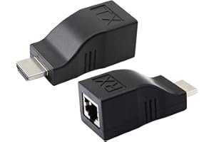 PNGKNYOCN HDMI to RJ45 Adapter 1080p HDMI to Ethernet Network Cable Extender Converter by CAT6 Cable