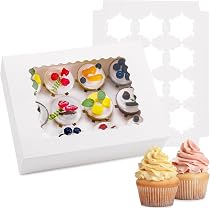 Cupcake-Boxen Mit Fenster & Griff – 30 Stück, Braun/weiß, Für Hochzeit, Geburtstag & Party