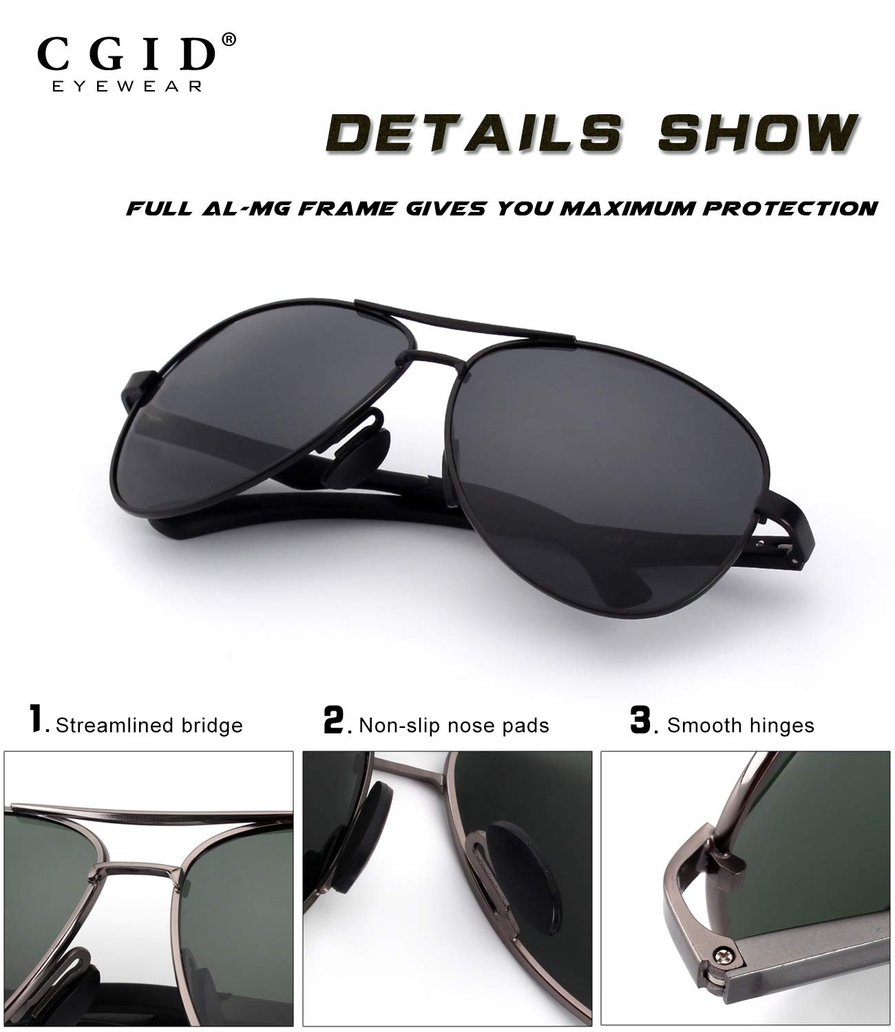CGID-GA61-Prima-de-aleacin-Al-Mg-Pilot-gafas-de-sol-polarizadas-UV400-bisagras-de-resorte-duplicadas-completas-gafas-de-sol-para-Hombres-Mujeres