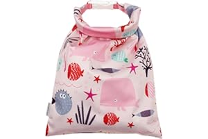 ZEACCT Sac Étanche Avec Boucle Pour Vêtements Mouillés, Imperméable Lavable Réutilisable Pour Couches, Maillots de Bain, Couches Sèches et Mouillées (Rose)