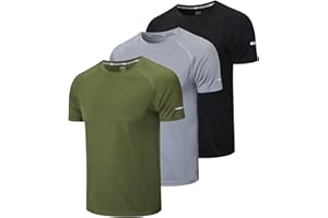 Gaiatiger 3er Pack Sport Tshirts Herren Funktionsshirt Sportshirt Schnelltrocknend Atmungsaktiv Trainingsshirt Herren Laufshirt Kurzarm