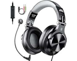 OneOdio Computer Headphones with Mic Over Ear Headsets with In-Line Mute Cable & Wired Stereo Laptop Headsets for Zoom Skype 
