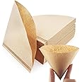 ECVV 100Pcs V60 Coffee Paper Filter Unbleached Disposable Portable Cone Coffee Filter for 2 To 4 Persons