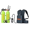 SMACO Mini Scuba Tank 3.8L Scuba Diving Tank (Assembled by Two 1.9L Cylinders) for Shallow Water Diving Support 30-45 Minutes Breath Portable Scuba Tank Kit for Diving Entertainment