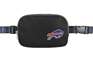FOCO NFL Große schwarze Team-Wordmark-Crossbody-Gürteltasche, Tragetasche, Geldbörse, Buffalo Bills, 7.5 x 5.25 x 2 inches