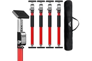 3-H Puntales Extensibles Reforzados 4 Piezas, 40-70cm Puntal Telescopico Extensible Acero Robusto Carga 50KG Puntales de Obra Ajustable Puntal Expansion Telescopico para Techo Construcción Obras(Rojo)