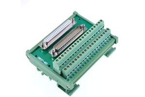 Oiyagai Módulo de Interfaz de Placa de Conexión de Terminales DB37 D-Sub Macho y Hembra, Montaje en Carril DIN