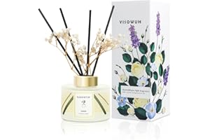 YISOWUH Ambientadores de hogar - difusor de Aromas - Lino 150 ml Difusor de aceites Esenciales con 8 Varillas, Fragancia Duradera para el hogar