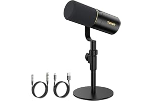 Mikrofon USB/XLR, TONOR dynamiczny mikrofon studyjny stojak na biurko do nagrywania podcastów, gier, strumieniowego przesyłania muzyki, śpiewu i emisji głosu, słuchawkowym 3,5 mm TD520