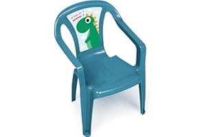 ARDITEX Silla de Plástico Infantil Dino, Silla Exterior Jardín, Azul
