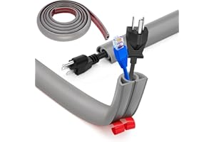 BOCGUY Pasacables Suelo, Canaleta Cables Suelo, 3.0M x2cm Protector de Cables para Suelo, Cubiertas de Suelo para Cables Autoadhesiva Montaje para Todos los Hogar, Oficina, Escuela, Almacén(Gris-Redondeado)