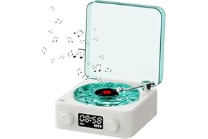 Cikiki The Waves Vinyl Player, Vintage Vinyl Record Player Bluetooth Speaker, Retro Turntable Speaker, Bluetooth Vinyl Record Player Waves Speaker Stereo Sound Sleep Aid