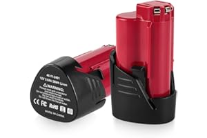 [2 sztuki] Energup zamiennik M12 12 V 3,0 Ah akumulator litowo-jonowy do Milwaukee M12 12 V 48-11-2420 48-11-2440 48-11-2402 48-11-2411 48-11-2412