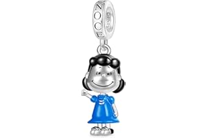 GNOCE Ciondolo con Ciondolo Peanuts in Piedi Ciondolo Snoopy in Argento Sterling 925 Ciondoli per Donne e Ragazze Gioielli Regalo per i Fan