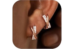 YADOCA Kolczyki damskie, srebro próby 925, kreolki, srebro próby 925, z cyrkonią, hipoalergiczne srebro/złoto/różowe złoto, małe kolczyki, kreolki, prezenty dla kobiet i