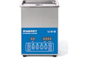 SWAREY 2.5L Limpiador Ultrasónico Profesional 100W 40KHz Máquina de Ultrasonido Temporizador & Calentador para Gafas, Relojes, Joyas, Dentaduras Postizas,Accesorio industrial