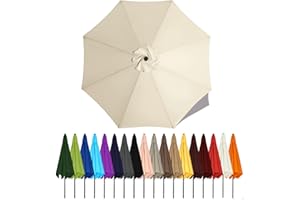 DUCHUNSHENG Umbrella Canopy Replacement Outdoor 6/8 Rib 6FT 7FT 8FT 9FT 10 FT 11FT, Market Patio Table Cover For Backyard Garden Courtyard Swimming Pool Lawn, Market Umbrella Top(Cream white,2.3m - 6Ribs)