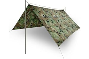 HHH Hunting® Large Military Basha Army Tent tarp camouflage bivi tent Fishing camping Ground Sheet Hunting Emergency Shelter 2.5m