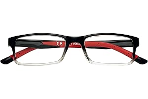 Zippo Occhiali da Lettura, Realizzati con Montatura dalle Linee Morbide, Ideale per Uomo e Donna, Diottria +2.50, Color Nero Sfumato, Aste Rosso