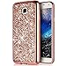 Produktbild kompatibel mit Galaxy J3 2016 Hülle,Luxus Glänzend Glitzer Strass Diamanten Handyhülle TPU Silikon Hülle Case Tasche Weiche Silikon Rückseite Glitzer Schutzhülle für Galaxy J3 2016,Rose Gold